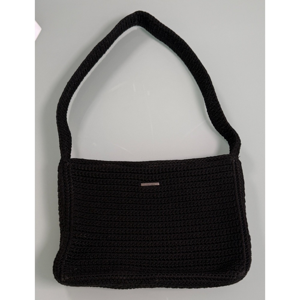 The Sak Crochet Knit Shoulder Bag Black Small BoHo Chic
